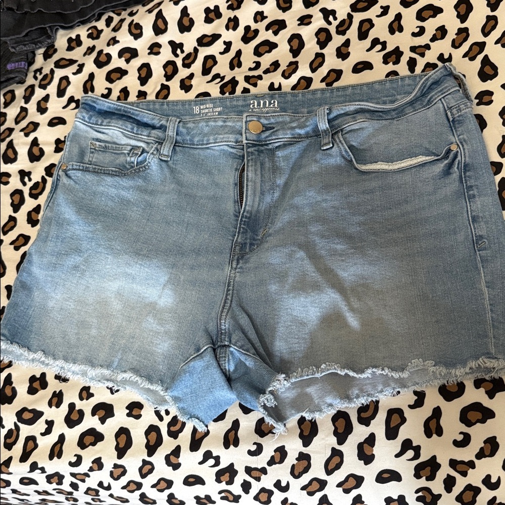 A.N.A Sky Blue Frayed Jean Shorts